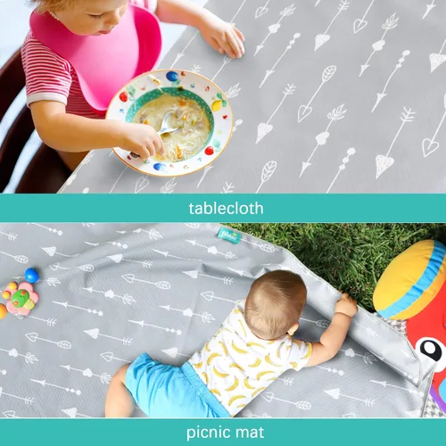 Miniatura 3 de Paquete de 2 alfombrillas para debajo de la silla alta, artes, manualidades y desorden alimentario, impermeable, para el tiempo de juego del bebé