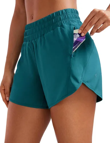 Miniatura 6 de CRZ YOGA Dolphin - Pantalones cortos deportivos para mujer de 5 pulgadas, cintura media, secado rápido, para correr, entrenamiento, gimnasio, pista