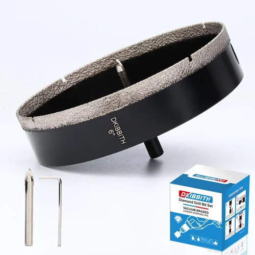 Miniatura 10 de DKIBBITH Juego de brocas de diamante de 5/8" con broca piloto - Paquete de 2 brocas de diamante de 5/8" con punta de diamante para agujeros