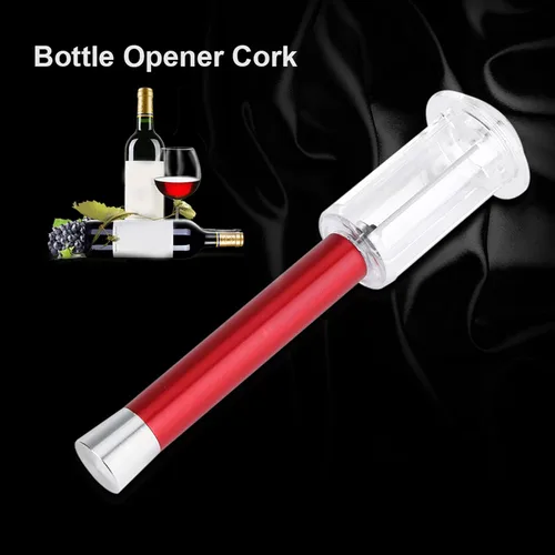 Miniatura 3 de Tbest Sacacorchos de presión de aire de aluminio, popper de corcho, abrebotellas, rojo
