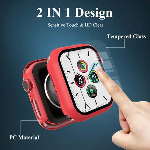 Miniatura 2 de Juego de 3 fundas compatibles con Apple Watch SE 3 Series 6/5/4 de 40 mm con protector de pantalla de vidrio templado, cubierta protectora