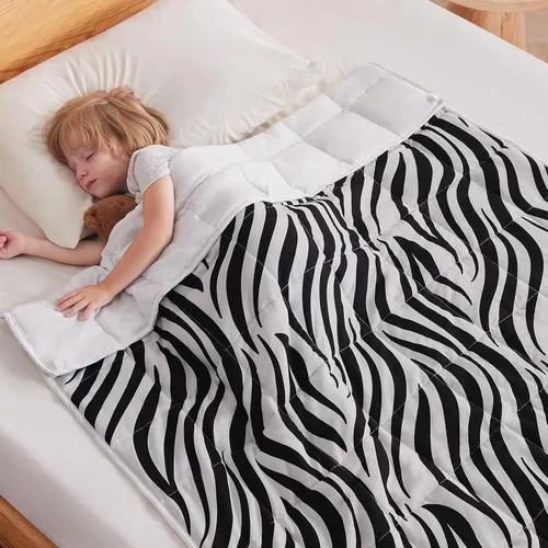 Miniatura 40 de anfie - Manta con peso para niños (40 x 60 pulgadas, 7 lb), manta refrescante para dormir, tamaño de manta ligera, transpirable, con cuentas de Gris