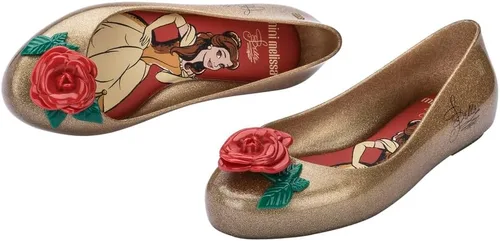 Miniatura 4 de mini melissa Zapatos planos de ballet Sweet Love + Disney Princess Jelly para niños, zapatos de bailarina de gelatina para niñas, zapatos planos