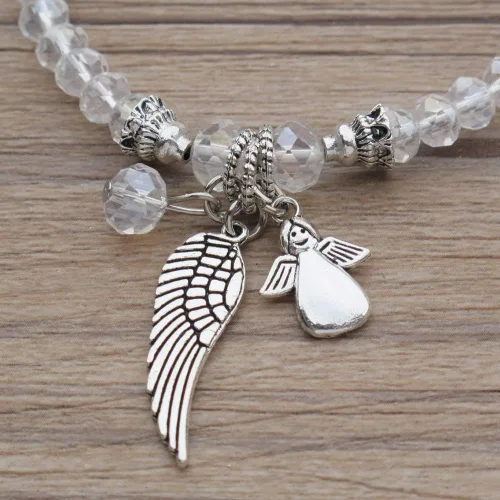 Miniatura 3 de Bautismo Party Favor (12PCS) Pulsera de ángel de cristal para bautizo Recuerdos para bautizo con bolsa de regalo de organza