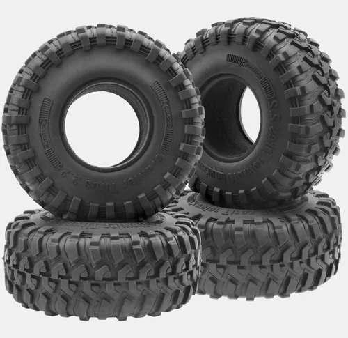 Paquete de 4 neumáticos de goma Vgoohobby de 2.2 pulgadas, neumáticos RC de 2.2 pulgadas de diámetro exterior con espuma compatibles con Axial SCX10