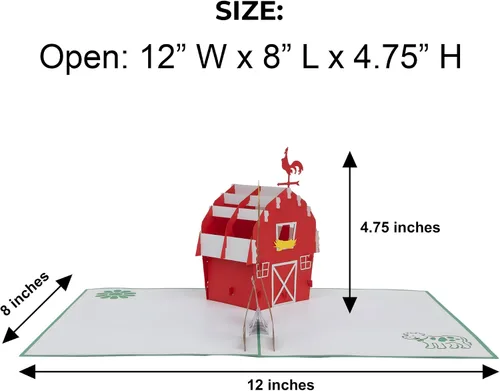 Miniatura 4 de iGifts And Cards Cow Barn 3D Pop Up Tarjeta de felicitación – Animales, molino de viento, granja, ganado, lácteos, sol, wow, diversión, mitad