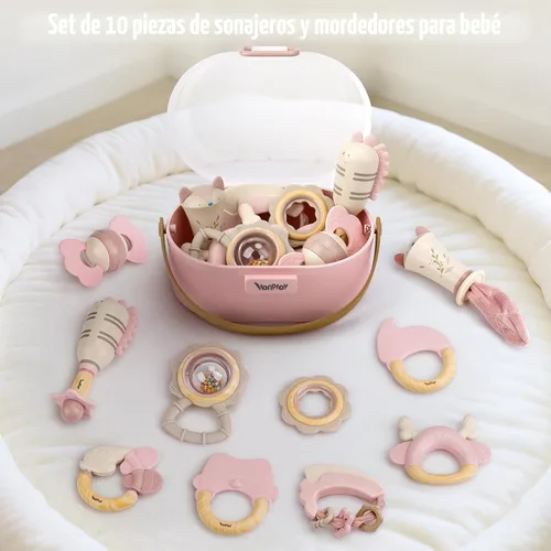 Miniatura 2 de Juguetes para bebés 0-6 meses, sonajeros para bebés, juguetes de dentición 3-6 meses, juguetes para bebés 6-12 meses, 10 piezas de sonajeros