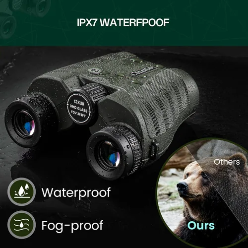 Miniatura 6 de Binoculares HD compactos de 12 x 30 para adultos de alta potencia - Binoculares de vista amplia con visión clara de poca luz - Binoculares super