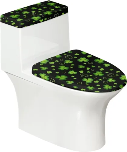 Miniatura 17 de Fundas antideslizantes para tapa de inodoro y tanque del Día de San Patricio, fundas elásticas para tapa de inodoro, accesorios de decoración de St.