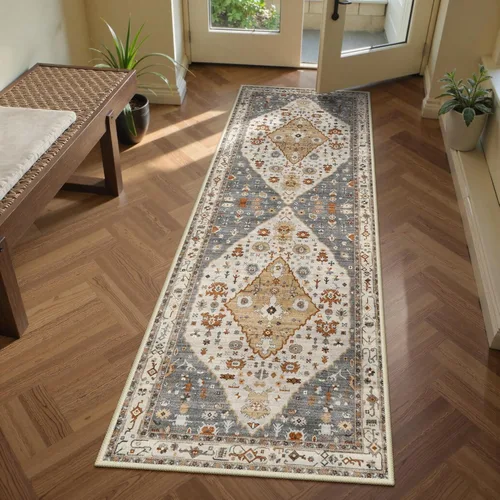 Miniatura 25 de Lahome Alfombra tribal bohemia de 2 x 3 pies, alfombra verde pequeña para entrada, suave, antideslizante, lavable, alfombra de baño bohemia de pelo