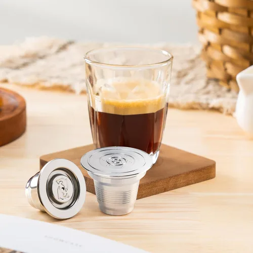 Miniatura 8 de 2 Piezas Cápsulas de Café Reutilizables de Acero Inoxidable Compatibles con L'OR Barista LM8012 / 60, Cápsulas de Café Recargables de Metal L'or 1