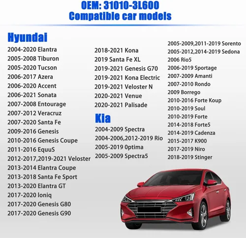 Miniatura 2 de 31010-3L600 Tapón de Gasolina Tapón de Combustible para 2004-2021 Hyundai Accent Azera Elantra Coupe GT Entourage Equus Genesis Coupe Santa Fe