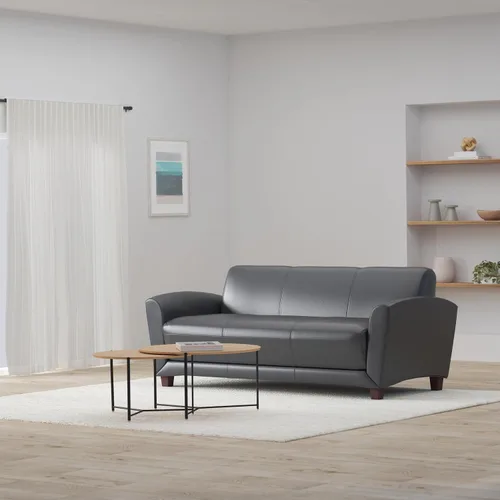 Miniatura 2 de Lorell LLR68950 - Colección Recepción Sofá de Cuero Negro