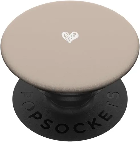 PopSockets minimalistas con diseño de corazón de color arena, beige y bronceado