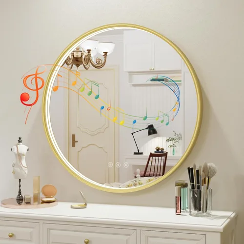 Miniatura 26 de Espejo LED para baño de 24 pulgadas, 3 temperaturas de color (3000K/4500K/6000K), retroiluminación regulable, antivaho, vidrio HD de 5MM, CRI 90+