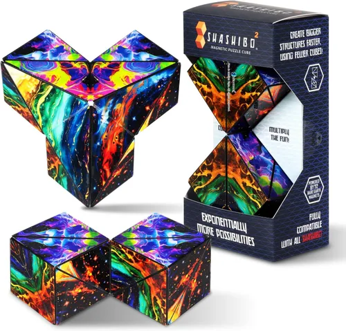 Miniatura 50 de Shashibo OCTA - Juguete sensorial para ansiedad que cambia de forma, juego magnético STEM para niños inteligentes de 8 a 12 años, adolescentes