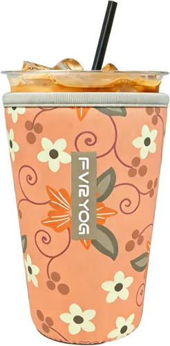 Miniatura 18 de Fundas de neopreno reutilizables aisladas para café helado, fundas para tazas de café helado, fundas para bebidas heladas y calientes