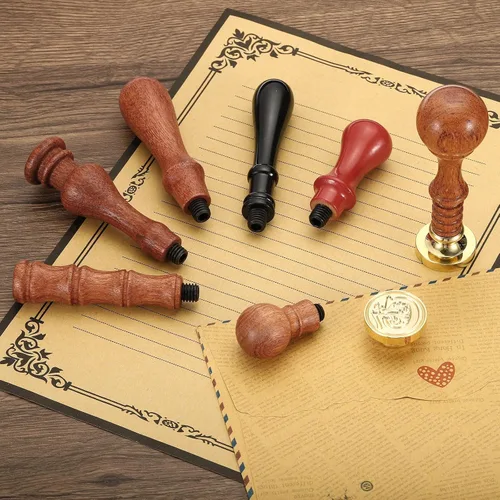 Miniatura 6 de PATIKIL Mango de sello de cera solamente, mango de madera de repuesto para sello de invitación de boda, tarjeta de invitación de boda, sobre