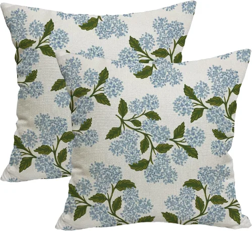 Miniatura 19 de AWJTNCQ Juego de 2 fundas de almohada florales de primavera de 18 x 18 pulgadas, fundas de almohada cuadradas decorativas de lino floral de verano