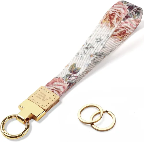Miniatura 10 de EcoVision - Llaveros lindos con correa para llaves, llavero de muñeca para mujer, correa de insignia con 2 argollas para llaves
