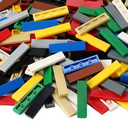 Miniatura 5 de Azulejo de 1 × 480 piezas y piezas de ladrillos MOC planos, bloques de construcción multicolores a granel para suelo de pared de superficie lisa
