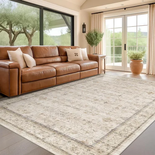 Miniatura 118 de Alfombra Boho Negra para Sala de Estar - Alfombra de Área Lavable de 10x14 Pies, Alfombras de Comedor para Debajo de la Mesa, Alfombra Suave de Pelo