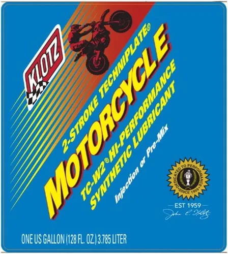 Miniatura 2 de Klotz Motorcycle TechniPlate Aceite sintético premezcla/inyector para motores de 2 tiempos TC-W2 – 1 galón KL-301