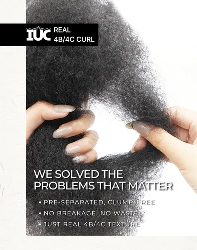Miniatura 3 de IUC Afro Kinkys - Paquete de cabello humano a granel (12 pulgadas, 1.76 onzas, rubio, #613) 4C afro rizado 100% cabello humano, ideal para trenzar