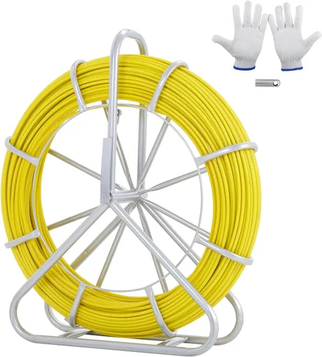 VEVOR Cinta de pescado de fibra de vidrio de 5/16 pulgadas, cinta de pescado eléctrica de 492 pies, extractor de alambre de cinta de pescado,