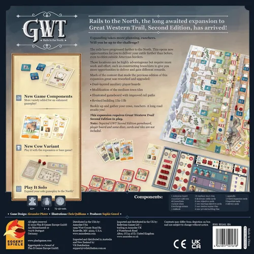 Miniatura 3 de Great Western Trail 2ª edición Rails to the North Juego de mesa Expansión - ¡Nuevas aventuras esperan! Juego de estrategia para niños y adultos