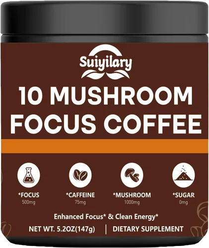 Miniatura 12 de Suiyilary Matcha de hongos, té matcha ceremonial en polvo con 7 hongos superalimentos, sin gluten, sabor genial matcha caliente o frío último, 5.29