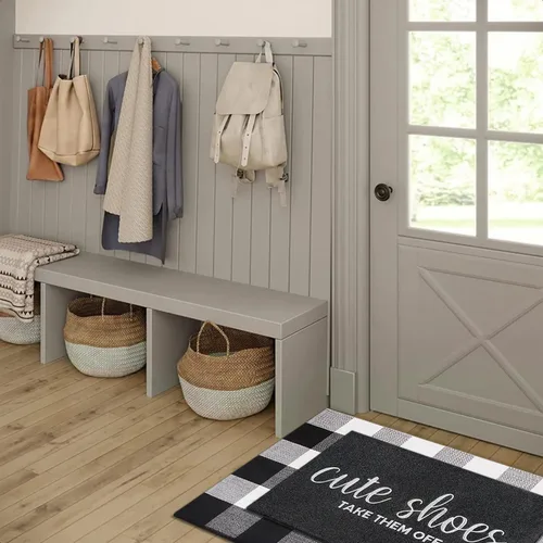 Miniatura 5 de Tapete de Bienvenida para Entrada Exterior Lindos Zapatos Quítatelos Tapetes para Puerta Principal con Respaldo de Goma Tapete para Puerta Todo