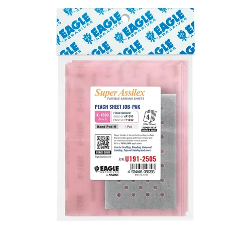 Miniatura 12 de Super Assilex Hojas de Lijado Flexibles Job-PAK, Lime K-1000, U191-2507, 4 Hojas + 1 Almohadilla de Mano M para Medias Hojas K-1000 Lima