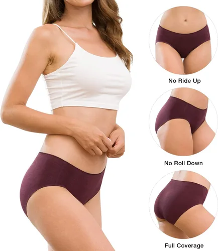 Miniatura 2 de Altheanray Ropa interior de algodón para mujer, sin costuras, suave, hipster, bikini de tiro medio para mujer