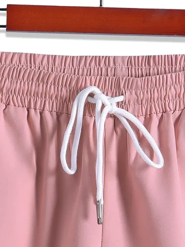 Miniatura 4 de MakeMeChic Conjunto casual de 2 piezas para hombre cuello con solapa manga corta botones y pantalones cortos