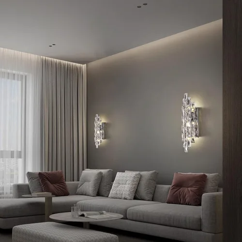 Miniatura 7 de Modernos apliques de pared cromados de cristal, lámparas de pared, lámpara de pared interior, lámparas de montaje en pared para sala de estar