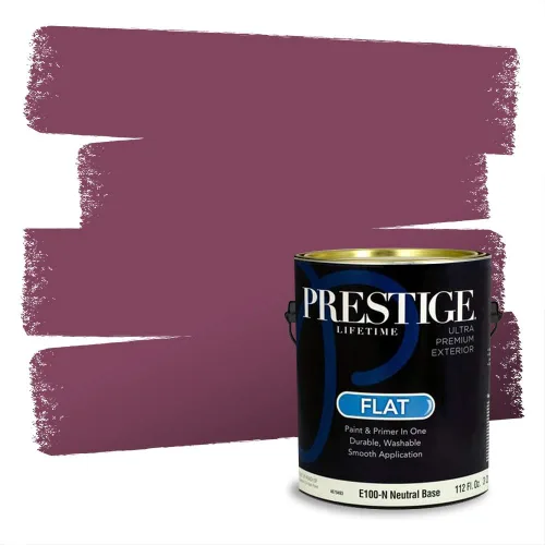 Miniatura 543 de Prestige Paints Pintura exterior e imprimación en uno, 1 galón, plano, coincidencia comparable de Valspar* Amber Rose*