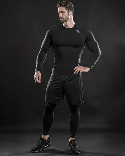 Miniatura 6 de DRSKIN - Camisas de compresión para hombre, manga larga, paquete de 4, 3, 2 o 1 unidades, camisas de entrenamiento deportivo, capa base atlética