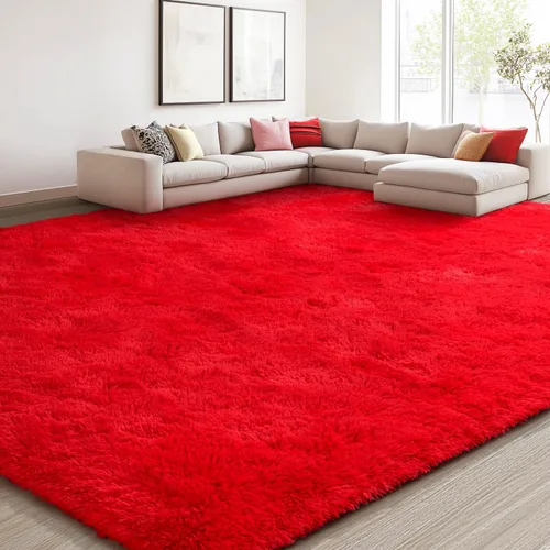 Miniatura 38 de EVOIONOS - Alfombra redonda gris para dormitorio, 5x5 pies; alfombras circulares suaves y esponjosas para sala de estar, alfombras de felpa peludas
