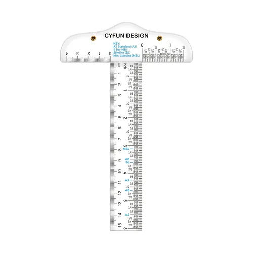 Miniatura 11 de CYFUN DESIGN Regla Escuadra en T de Acrílico de 12" 6", Regla Escuadra en T de Marcado de Precisión, Paquete de 3, Transparente, Regla en T, para 1