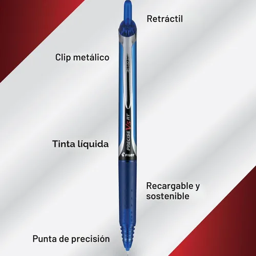 Miniatura 5 de PILOT Precise V5 RT - Bolígrafos de bola rodante recargables y retráctiles, punta extrafina de 0.5 mm, surtidos, paquete de 12 - Ideal