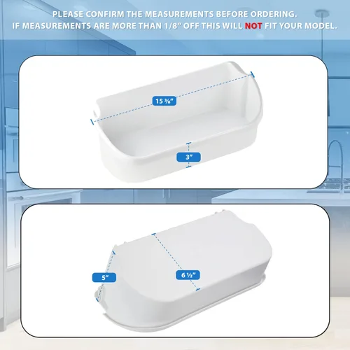 Miniatura 3 de 2 contenedores de puerta mejorados para electrodomésticos de por vida, 2 contenedores de puerta compatibles con repuesto de estante de refrigerador
