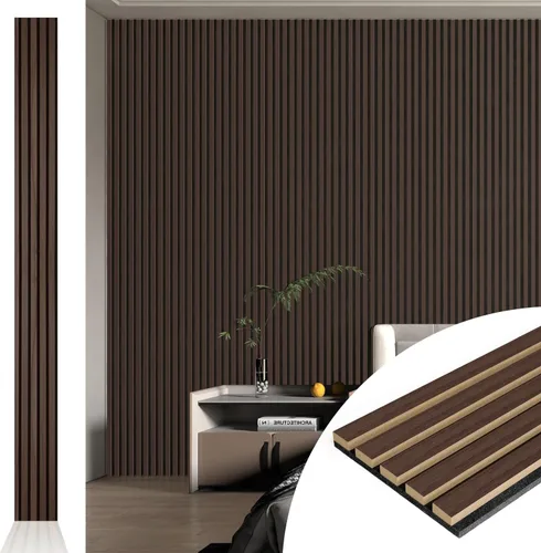 Miniatura 19 de Art3d 2 Paneles Acústicos de Listones de Madera para Pared y Techo - Panel 3D Ranurado de Absorción de Sonido con Acabado de Madera - Plata Plateado