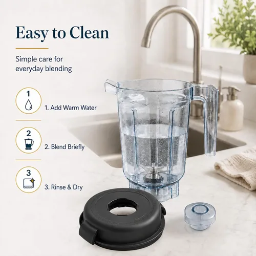 Miniatura 2 de Jarra de licuadora de bajo perfil de 32 onzas compatible con Vitamix 5200/7500/5000/6300/750/E310/VM0102/VM0103/VM0197 - Vaso de recipiente sin BPA