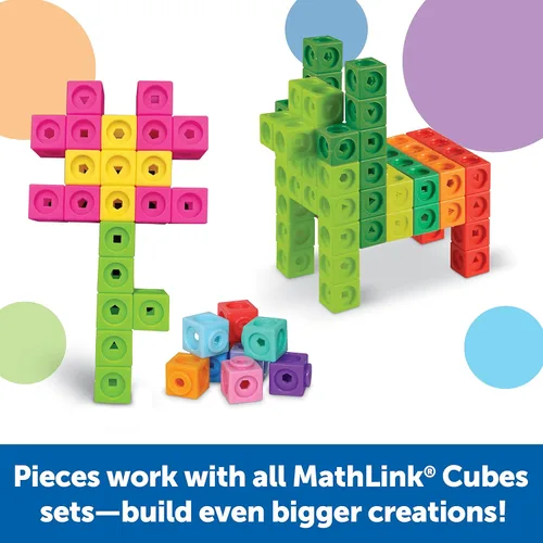 Miniatura 4 de Learning Resources MathLink Cubes - Juego de actividades matemáticas para jardín de infantes, artículos imprescindibles para el aula, actividades