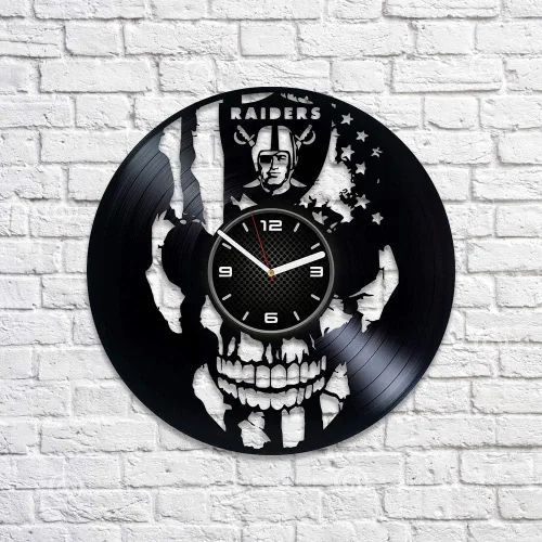 Miniatura 2 de Raiders - Reloj de pared deportivo de 12 pulgadas