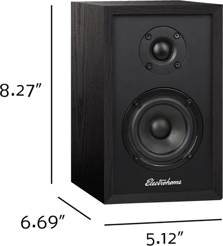 Miniatura 8 de Electrohome Berkeley - Altavoces estéreo 2.0 con amplificador integrado y controladores de 3 pulgadas para tocadiscos, TV, PC y transmisión de Negro