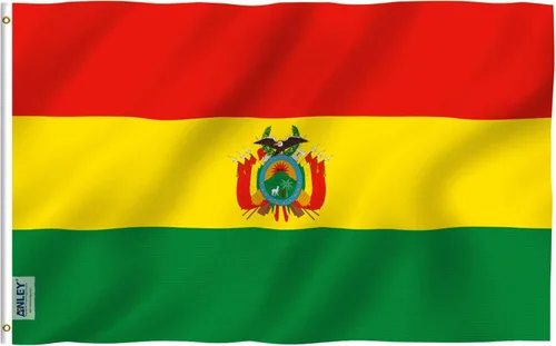 ANLEY Fly Breeze - Bandera de Bolivia de 3 x 5 pies, color vivo y a prueba de decoloración, cabecera de lona y doble costura, banderas nacionales