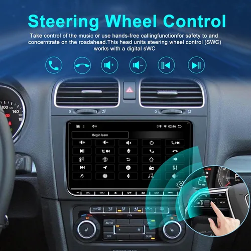 Miniatura 5 de Estéreo de coche para Volkswagen Jetta Passat Golf Beetle Tiguan Seat Skoda 9 pulgadas QLED pantalla táctil radio de coche con Carplay Android Auto