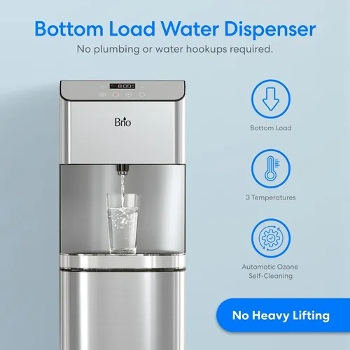 Miniatura 2 de Brio Moderna - Dispensador de enfriador de agua de carga inferior, triple temperatura, temperatura ajustable, autolimpieza, dispensador táctil